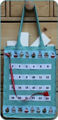 Advent Number Ribbon Ribbon Bag - Cupcake